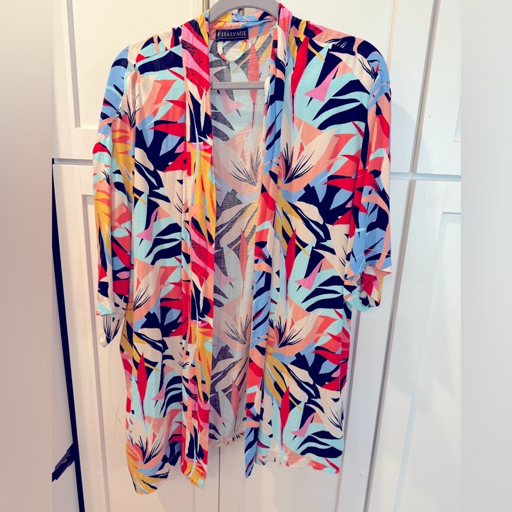 PJ Salvage Open robe/swim coverup/ kimono Tropical Staycation - Picture 2 of 10
